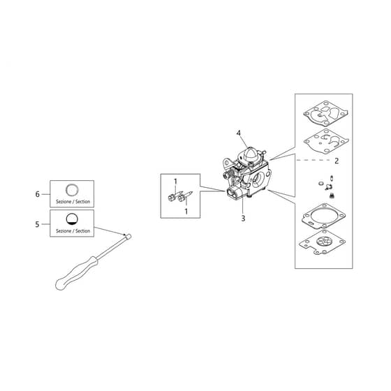 BC 350 T - Oleo-Mac Brushcutter Carburetor WT-1099 Diagram