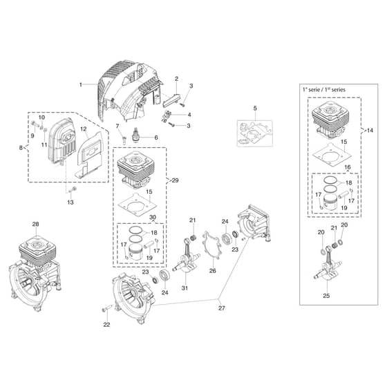 BC 350 T - Oleo-Mac Brushcutter Engine Diagram