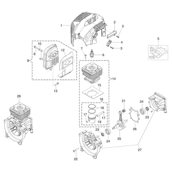 BC 400 T - Oleo-Mac Brushcutter Engine Diagram