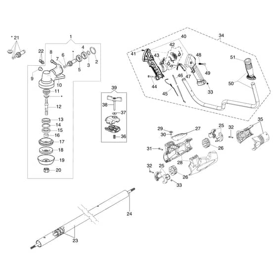 BC 400 T - Oleo-Mac Brushcutter Transmission Diagram