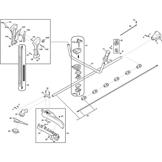 BC 425 HD - 2023-2025 - 281221003/21 - Stiga Brushcutter Handle Transmission Diagram