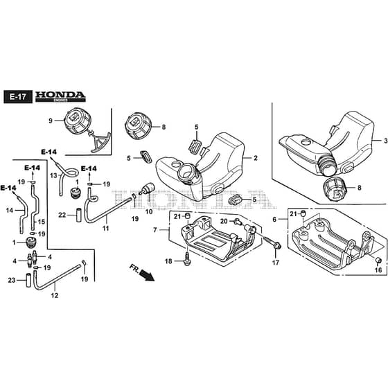 BC 425 HJ - 2023-2025 - 281220003/21 - Stiga Brushcutter Fuel Tank Diagram