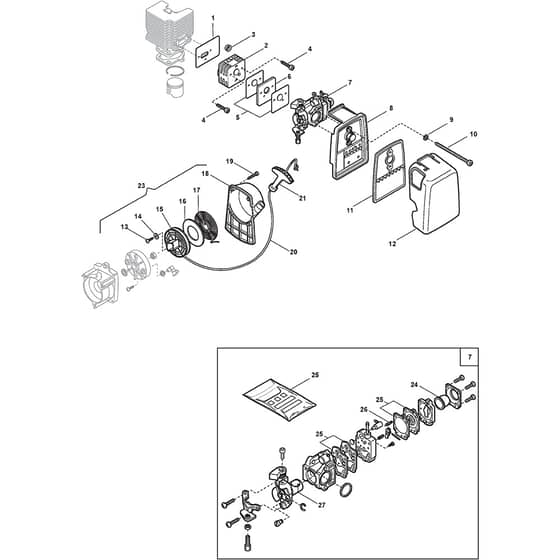 BC 430 - 2001-2002 - 184600D - Castel Garden Brushcutter Engine 02 Diagram