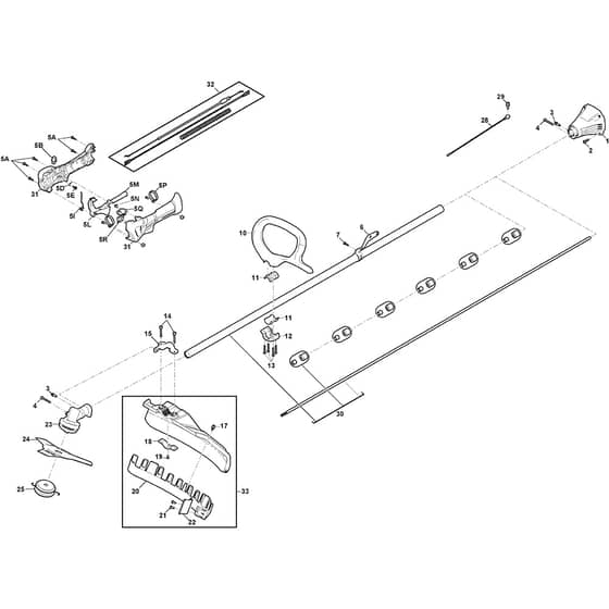 BC 450 H - 2023-2025 - 281520003/21 - Stiga Brushcutter Handle Transmission Diagram