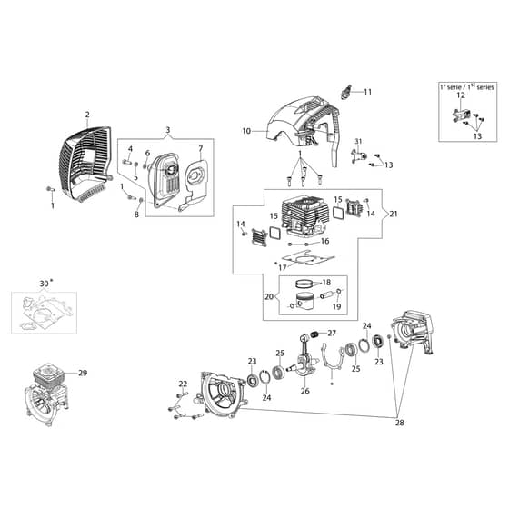 BC 530 S - Oleo-Mac Brushcutter Engine Diagram