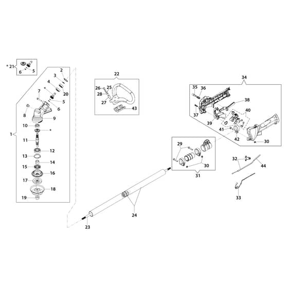 BC 530 S - Oleo-Mac Brushcutter Transmission Diagram