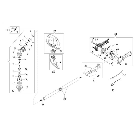 BC 540 S - Oleo-Mac Brushcutter Transmission Diagram