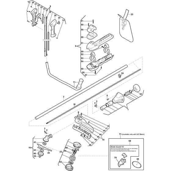 BC 545 B - 2022-2025 - 287321002/ST1 - Stiga Brushcutter Transmission Diagram
