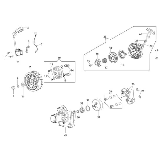 BC 550 MASTER - Oleo-Mac Brushcutter Starter Assy Diagram