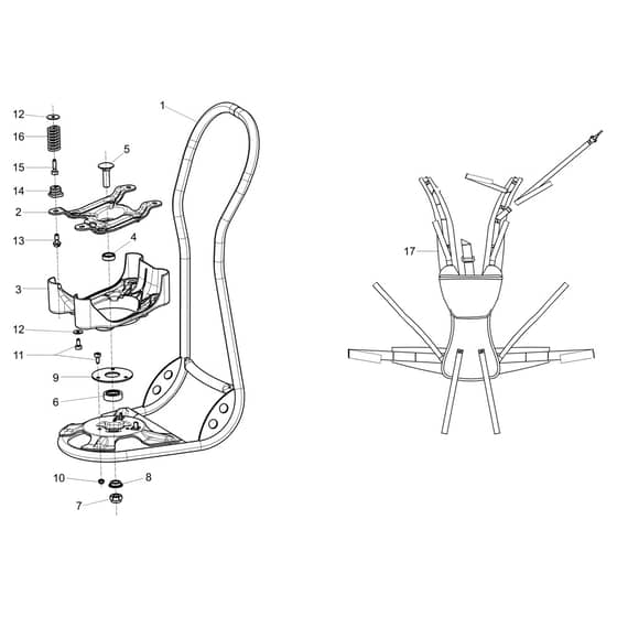 BCF 550 - Oleo-Mac Brushcutter Frame Diagram