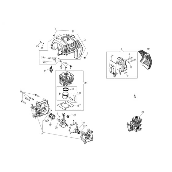 BCH 400 T - Oleo-Mac Brushcutter Engine Diagram