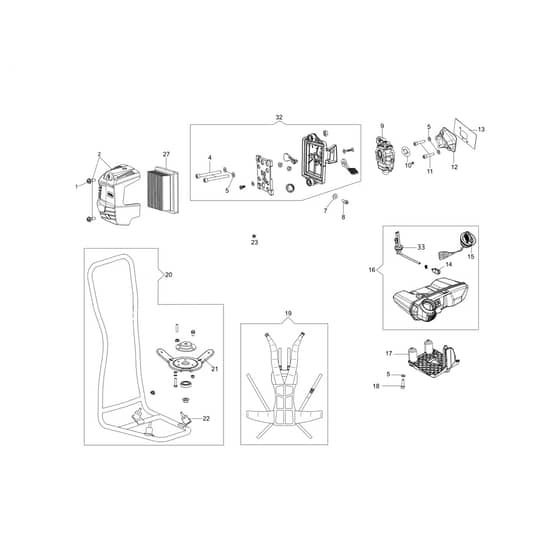 BCH 500 BP - Oleo-Mac Brushcutter Tank and air filter (from June 2024) Diagram
