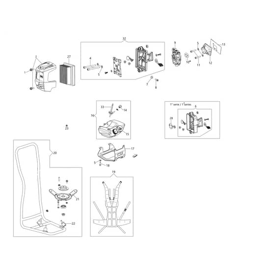 BCH 500 BP - Oleo-Mac Brushcutter Tank and air filter (until May 2024) Diagram