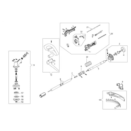 BCH 500 BP - Oleo-Mac Brushcutter Transmission Diagram