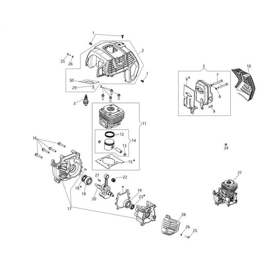 BCH 500 T - Oleo-Mac Brushcutter Engine Diagram