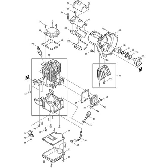 Makita BCX2500 - String Trimmer - Power Tool 01 Diagram