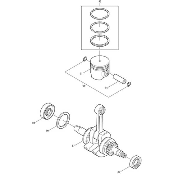 Makita BCX2500 - String Trimmer - Power Tool 02 Diagram
