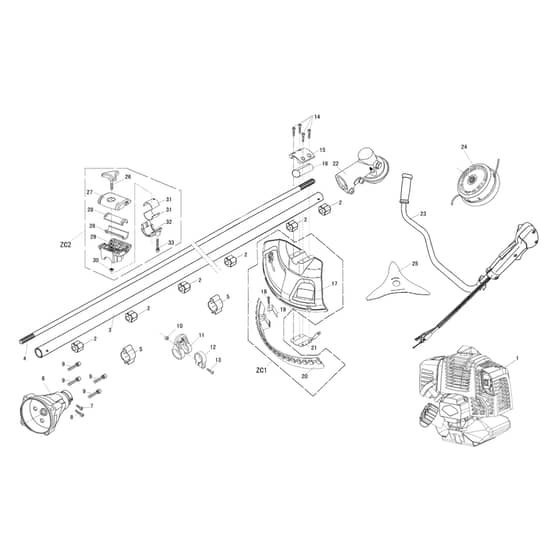 Cobra BCX370CU - Brushcutter Sept 2018 Main Diagram