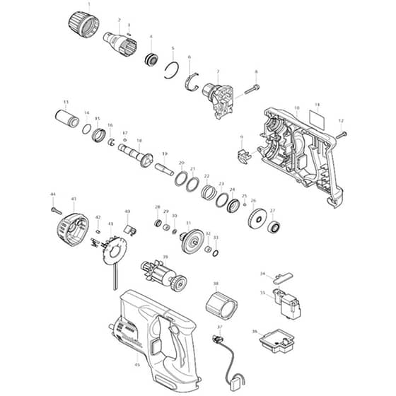 Makita BFS450 - Cordless Screwdriver - Power Tool Diagram