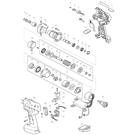 Makita BFT041F - Cordless Screwdriver - Power Tool Diagram