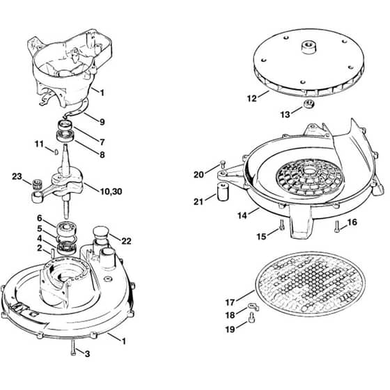 Stihl BG17 - Crankcase - Parts Diagram