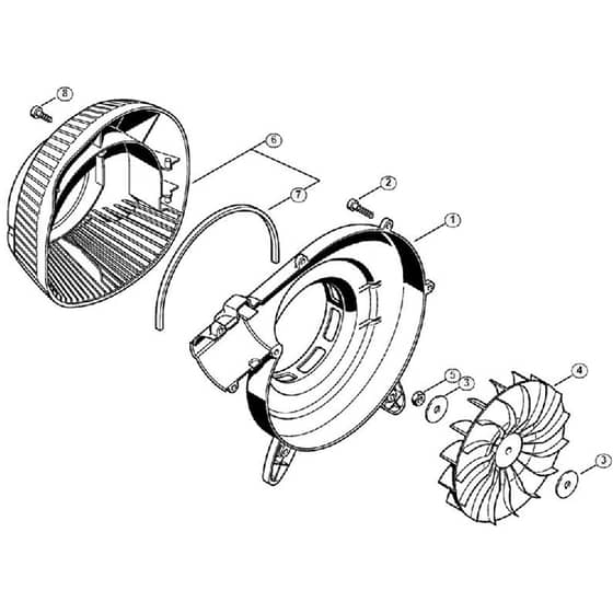 Genuine Stihl BG46 DZ / D - Fan housing outer, Fan wheel