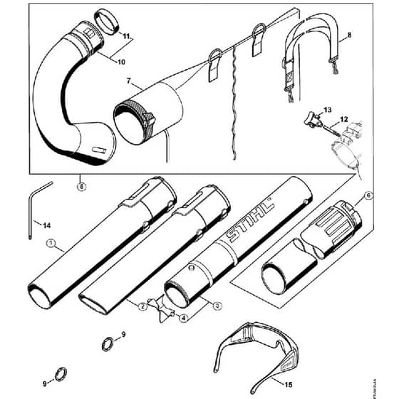 Genuine Stihl BG46 DZ / F - Nozzle, Vacuum attachment