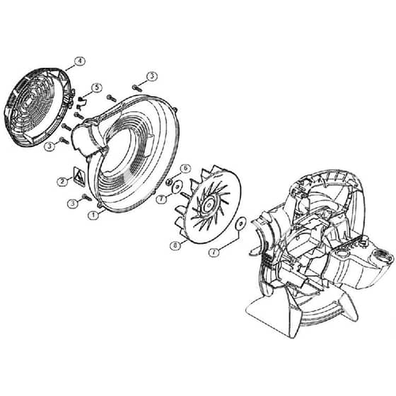 Genuine Stihl BG56 / J - Fan housing outer, Fan wheel