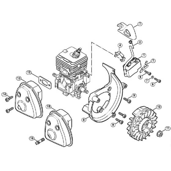 Genuine Stihl BG66 C-E D / B - Ignition system, Muffler
