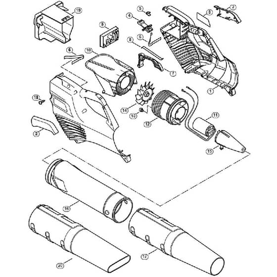 Genuine Stihl BGA56 / A - Handle Housing, Electric Motor, Blower