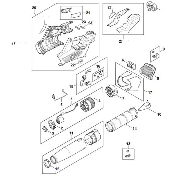 Stihl BGA60 - Spare Parts - Parts Diagram
