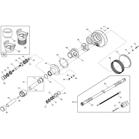 Belle BGA Pump - Main Assembly - 7 Metre