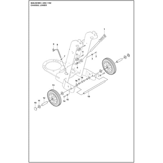 Husqvarna BGS 250 - 970647802 - Chassis Lower
