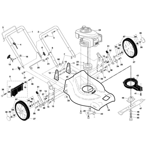 McCulloch BH55Y21 RH - 96141000100 - 2007-06 - Frame Parts Diagram