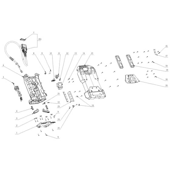 EGO BHX1000 - Backpack Harness (Jan 2022) Main Assy Diagram