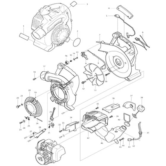 Makita BHX2501 - Engine Blower - Power Tool 01 Diagram