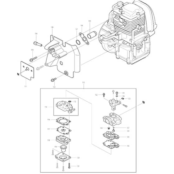 Makita BHX2501 - Engine Blower - Power Tool 06 Diagram