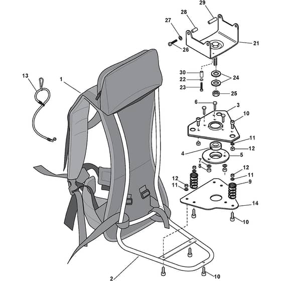 BJ 345 F - 2010 - 285422002/10 - Stiga Brushcutter Knap sack Diagram