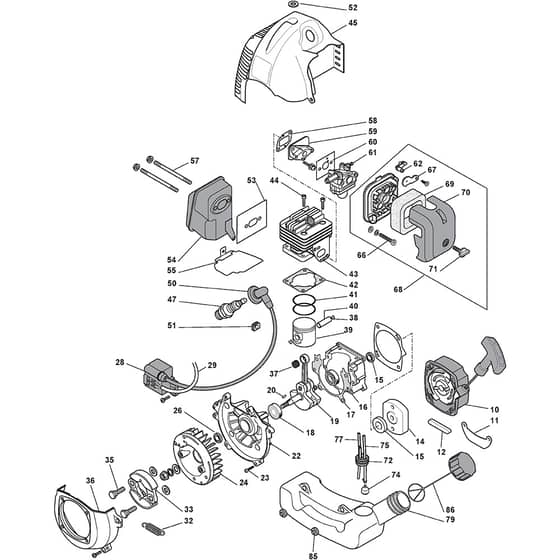 BJ 345 F - 2010 - 285422003/10 - Castel Garden Brushcutter Engine Diagram