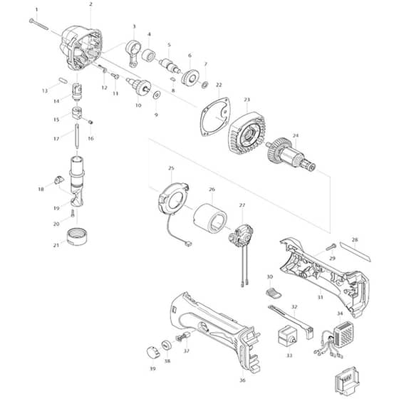 Makita BJN160 - 1.6mm Cordless Nibbler - Power Tool Diagram