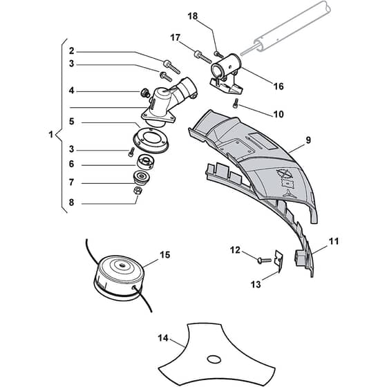 BKE 27 D - 2013 - 288121003/13 - Castel Garden Brushcutter Gear Case Diagram