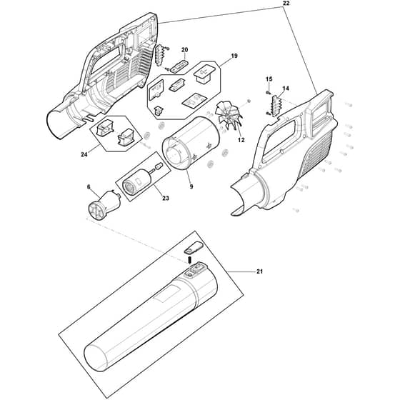 BL 300E - 2025-2026 - 273500001/ST1 - Stiga Blower Battery Blower Diagram