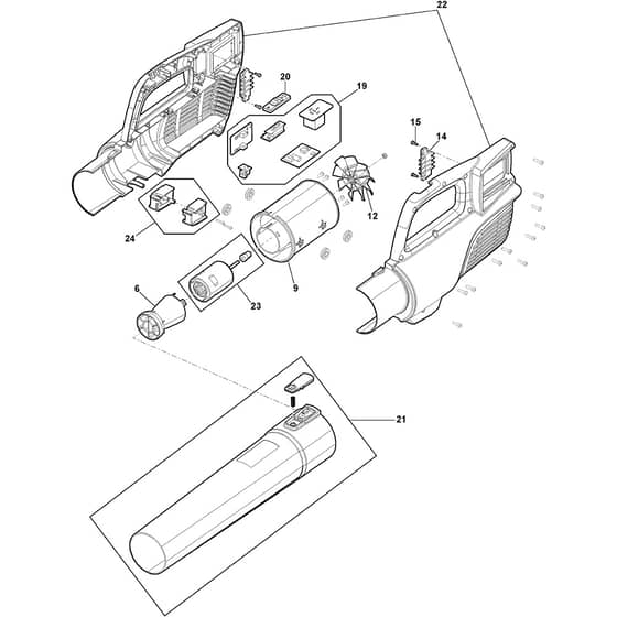 BL 300e Kit - 2024-2025 - 273504501/ST1 - Stiga Blower Blower Diagram