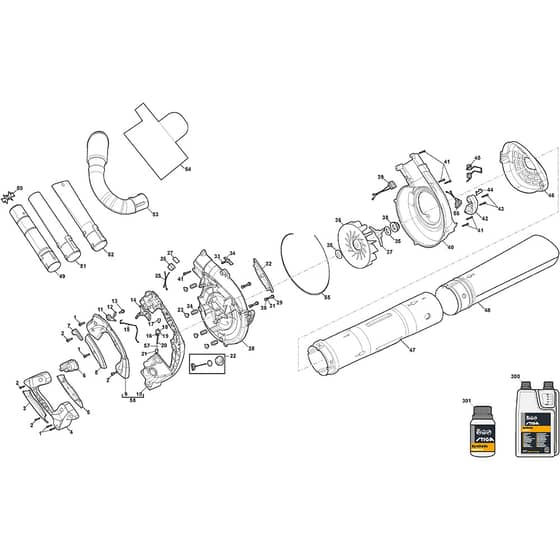 BL 530 V - 2022-2025 - 255127002/ST1 - Stiga Blower Housing Diagram