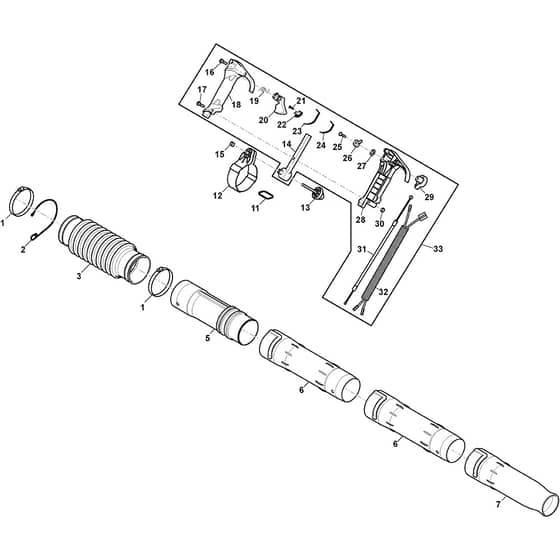BL 980 R - 2022-2025 - 255175102/ST1 - Stiga Blower Tubes Throttle Control Diagram
