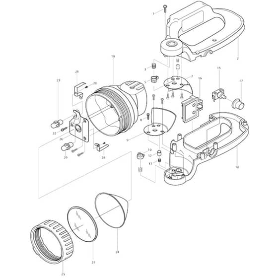 Makita BML240 - Rechargeable Flashlight - Power Tool Diagram