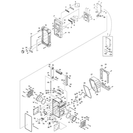 Makita BMR102 - Job Site Radio - Power Tool Diagram
