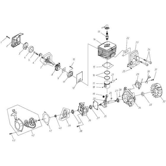 Cobra BP43C - Back Pack Blower Engine Diagram