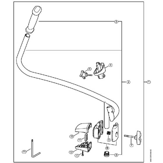 Genuine Stihl BR700 / L - Bike handle