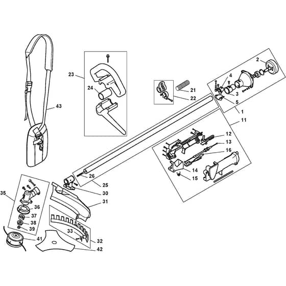 BS 34 - 2012 - 280820004/12 - Castel Garden Brushcutter Handle Transmission Diagram